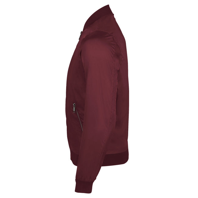 Oxblood - Side - SOLS Unisex Roscose Bomber Jacket