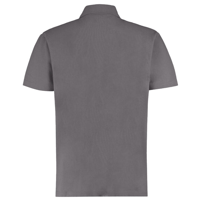 Charcoal Gray - Back - Kustom Kit Mens Regular Fit Workforce Pique Polo Shirt