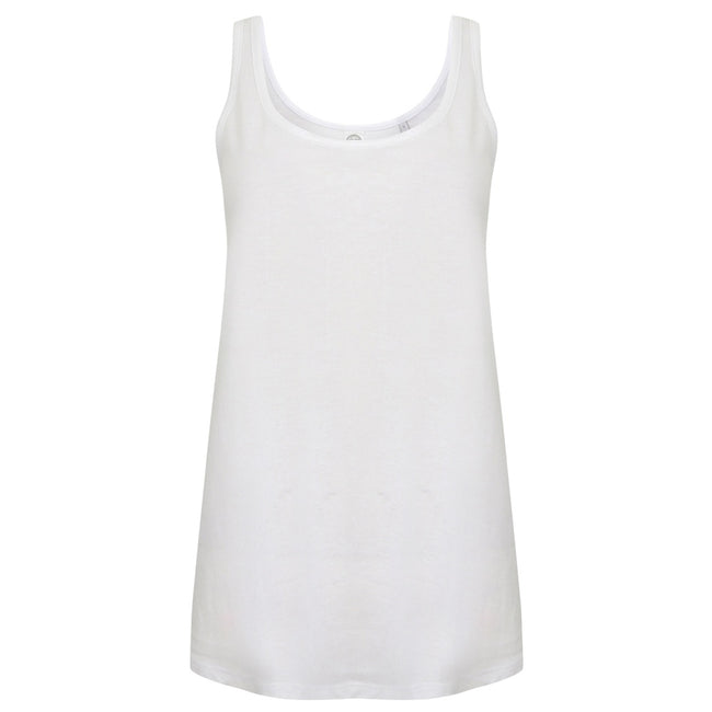White - Front - Skinni Fit Womens-Ladies Slounge Undershirt