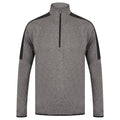 Gray Marl-Black - Front - Finden & Hales Mens Contrast Zip Neck Midlayer Top