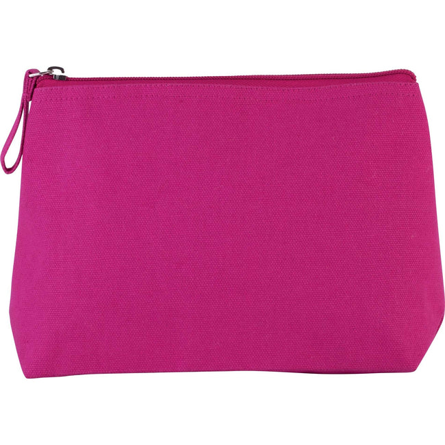 Fuchsia - Front - Kimood Cotton Canvas Toiletry Bag