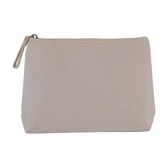 Natural - Front - Kimood Cotton Canvas Toiletry Bag