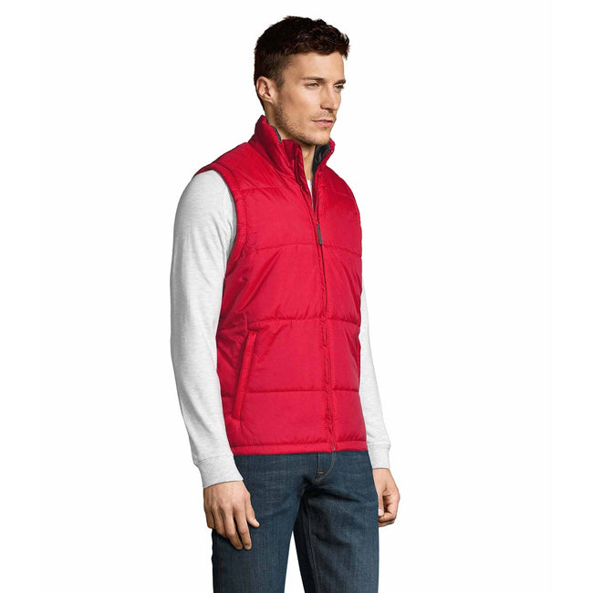 Red - Side - SOLS Warm Unisex Padded Bodywarmer Jacket
