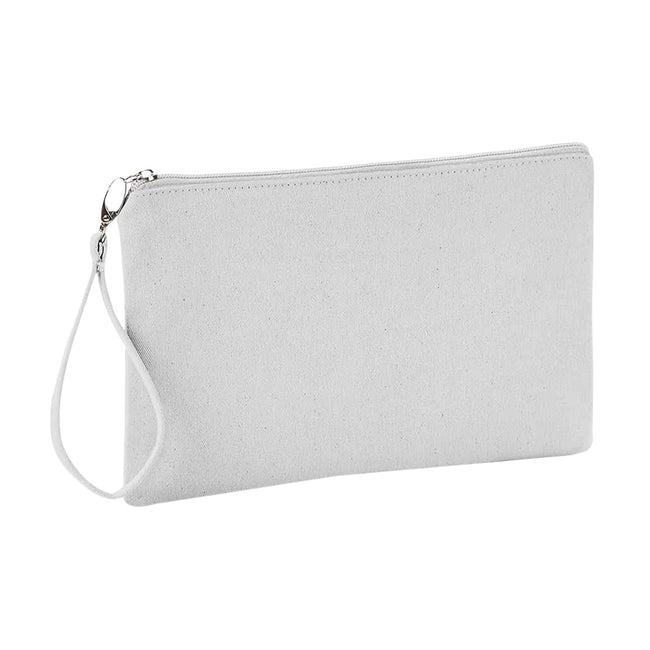 Light Grey - Front - Westford Mill Canvas Wristlet Pouch
