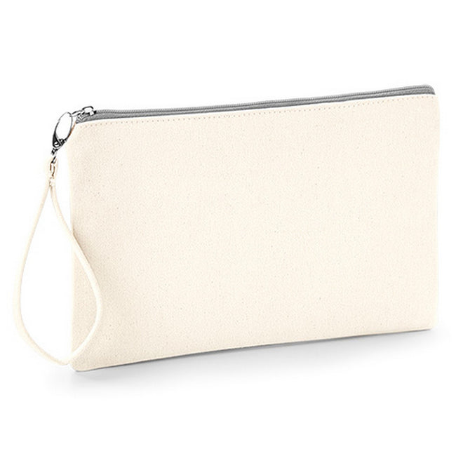 Natural-Light Gray - Front - Westford Mill Canvas Wristlet Pouch