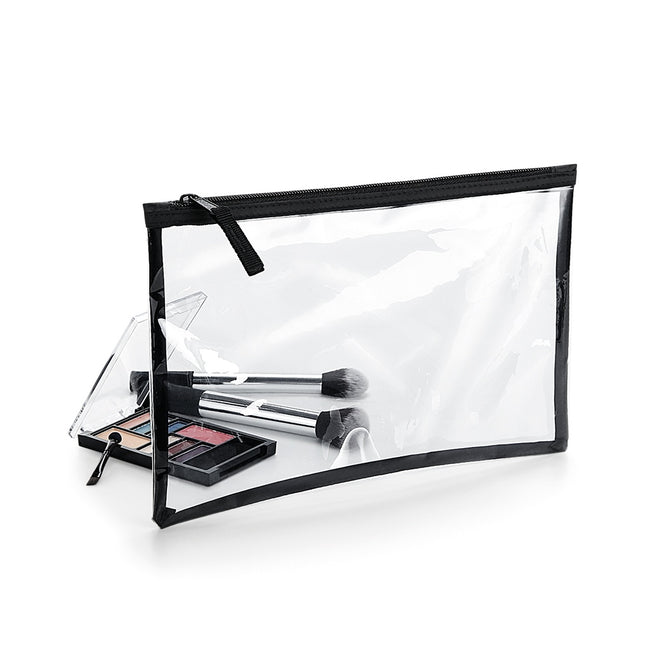 Clear-Black - Back - BagBase Clear Grab Pouch