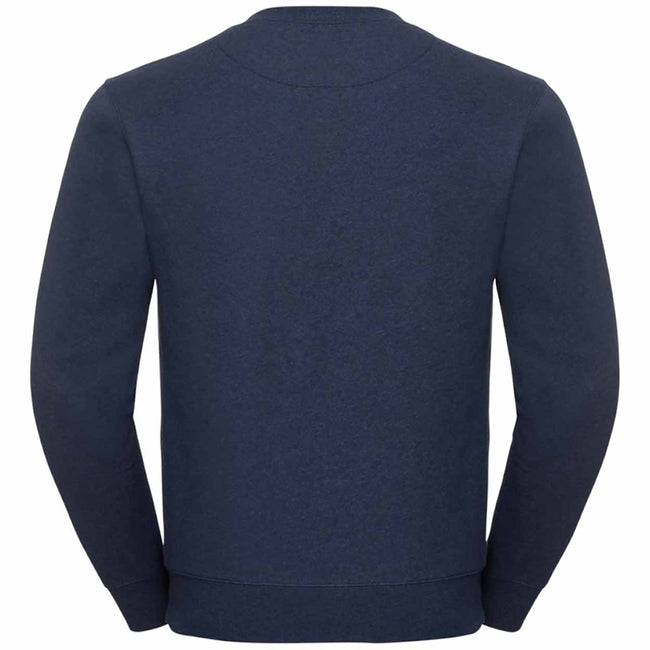 Indigo Melange - Back - Russell Mens Authentic Melange Sweatshirt