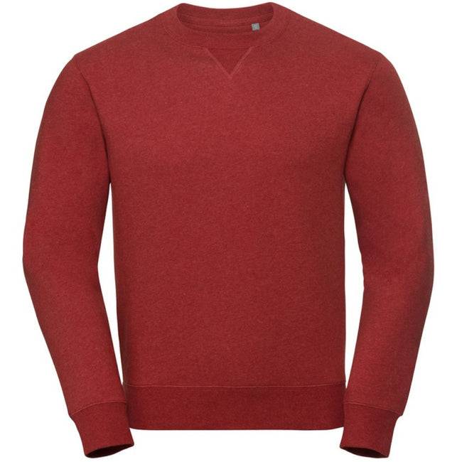 Brick Red Melange - Front - Russell Mens Authentic Melange Sweatshirt