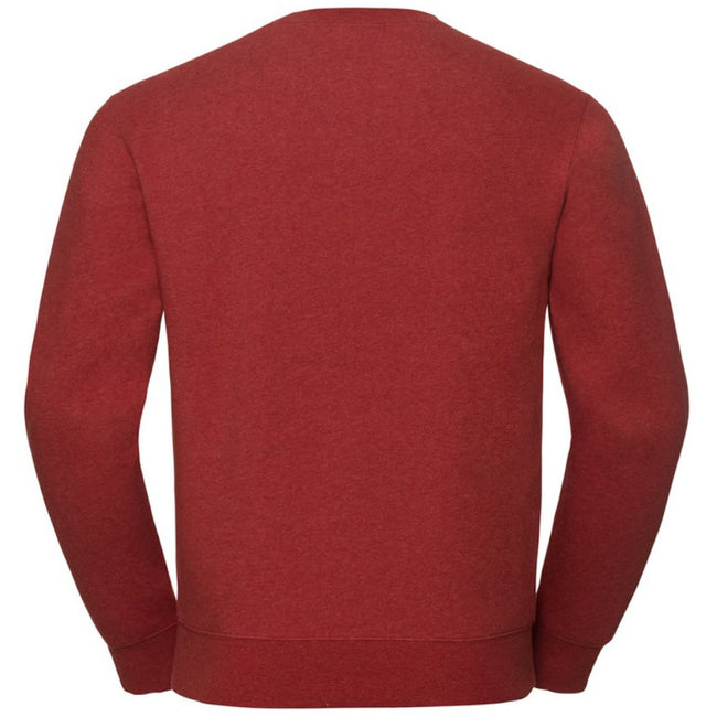 Brick Red Melange - Back - Russell Mens Authentic Melange Sweatshirt