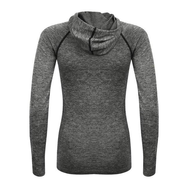 Dark Gray Marl - Back - Tombo Ladies Seamless Hoodie