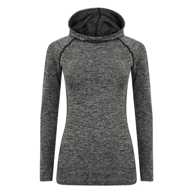 Dark Gray Marl - Front - Tombo Ladies Seamless Hoodie