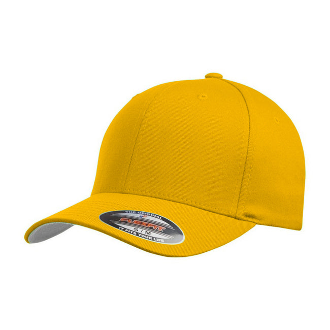 Gold - Front - Flexfit Unisex Wooly Combed Cap