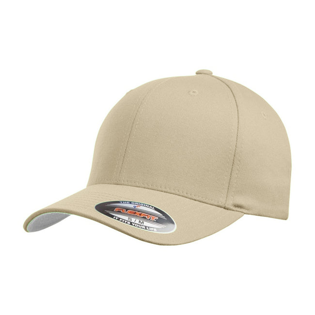 Stone - Front - Flexfit Unisex Wooly Combed Cap