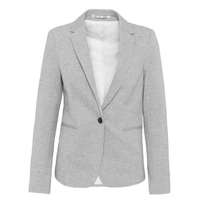 Light Gray Heather - Front - Kariban Womens-Ladies Knitted Blazer