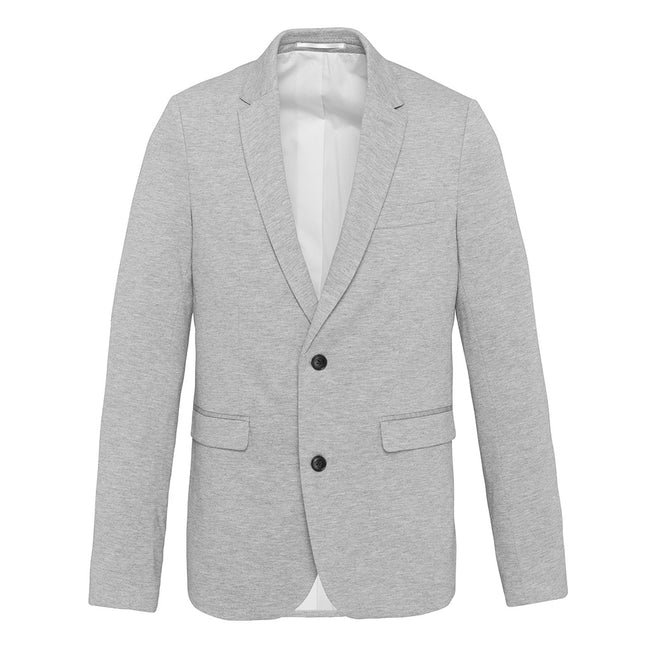 Light Gray Heather - Front - Kariban Mens Knitted Blazer