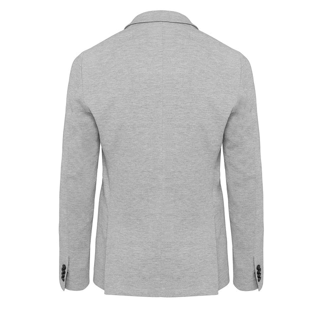 Light Gray Heather - Back - Kariban Mens Knitted Blazer