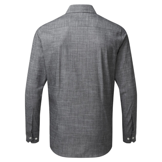 Gray - Back - Premier Mens Long Sleeve Chambray Shirt