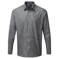 Gray - Front - Premier Mens Long Sleeve Chambray Shirt