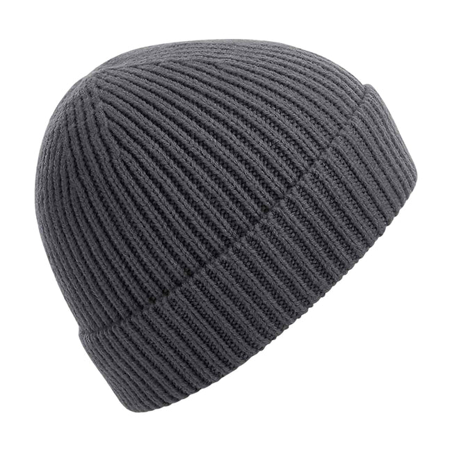 Graphite Gray - Front - Beechfield Engineered Knit Ribbed Beanie