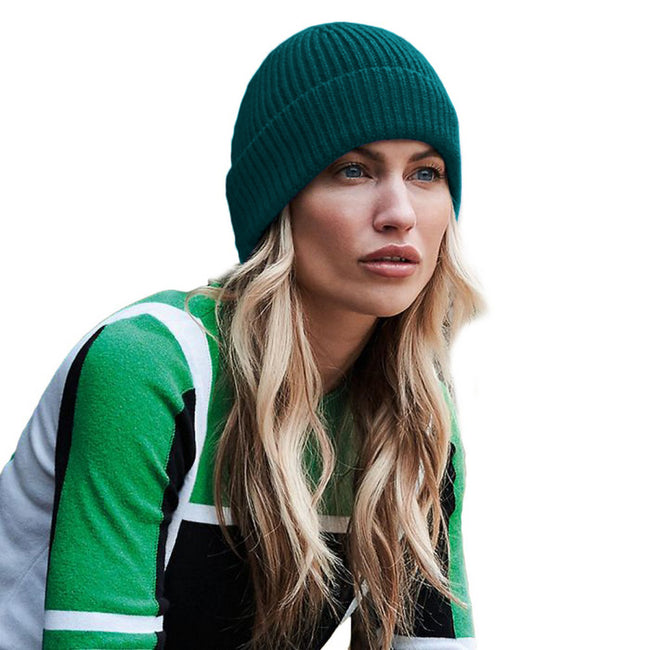 Ocean Green - Back - Beechfield Engineered Knit Ribbed Beanie