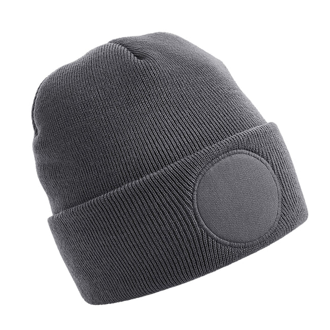 Graphite Gray - Front - Beechfield Circular Patch Beanie