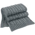 Light Gray - Front - Beechfield Cable Knit Melange Scarf
