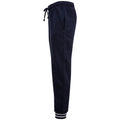 Navy-Heather Gray - Side - Front Row Unisex Adults Striped Cuff Sweatpants