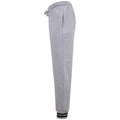 Heather Gray-Navy - Side - Front Row Unisex Adults Striped Cuff Sweatpants