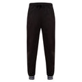 Black-Heather Gray - Front - Front Row Unisex Adults Striped Cuff Sweatpants