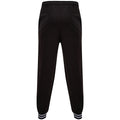 Black-Heather Gray - Back - Front Row Unisex Adults Striped Cuff Sweatpants