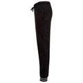 Black-Heather Gray - Side - Front Row Unisex Adults Striped Cuff Sweatpants