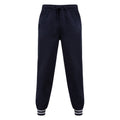 Navy-Heather Gray - Front - Front Row Unisex Adults Striped Cuff Sweatpants