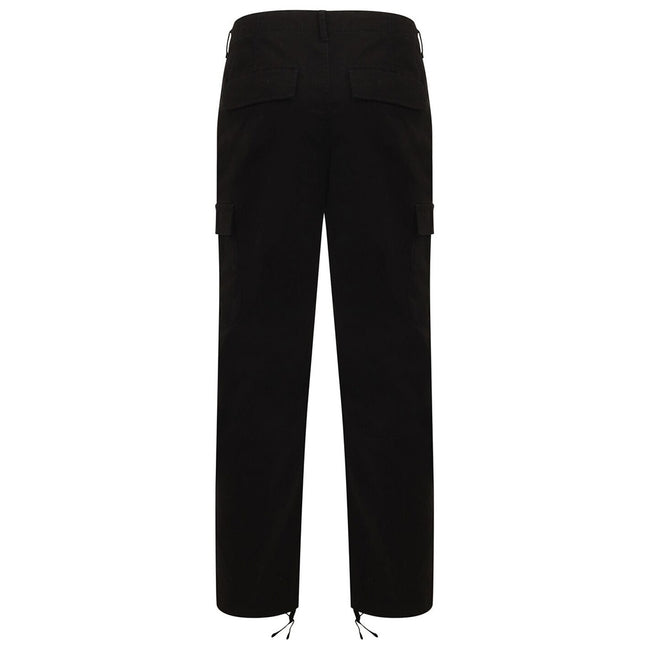 Black - Back - Front Row Adult Unisex Stretch Cargo Pants
