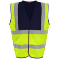 Yellow-Navy - Front - PRO RTX High Visibility Unisex Vest