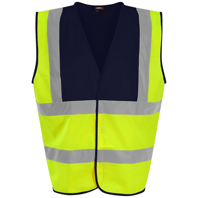 Yellow-Navy - Front - PRO RTX High Visibility Unisex Vest