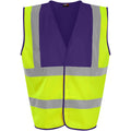 Yellow-Purple - Front - PRO RTX High Visibility Unisex Vest