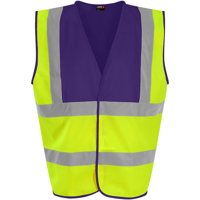 Yellow-Purple - Front - PRO RTX High Visibility Unisex Vest