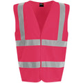 Pink - Front - PRO RTX High Visibility Unisex Vest