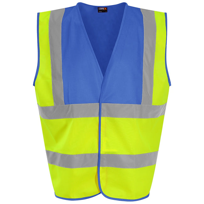 Yellow-Royal Blue - Front - PRO RTX High Visibility Unisex Vest