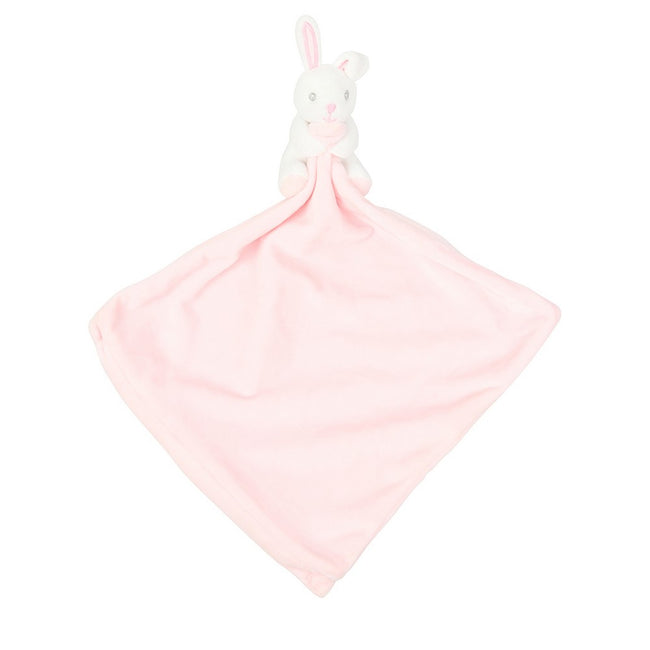 Pink Rabbit - Front - Mumbles Babies Animal Comforter with Rattle