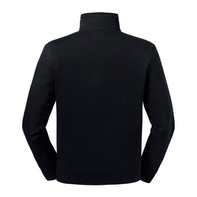 Black - Back - Russell Mens Authentic Zip Neck Sweatshirt