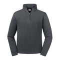 Convoy Gray - Front - Russell Mens Authentic Zip Neck Sweatshirt