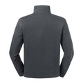 Convoy Gray - Back - Russell Mens Authentic Zip Neck Sweatshirt