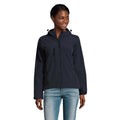 French Navy - Back - SOLS Womens-Ladies Replay Hooded Soft Shell Jacket