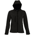 Black - Front - SOLS Womens-Ladies Replay Hooded Soft Shell Jacket