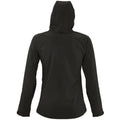 Black - Back - SOLS Womens-Ladies Replay Hooded Soft Shell Jacket