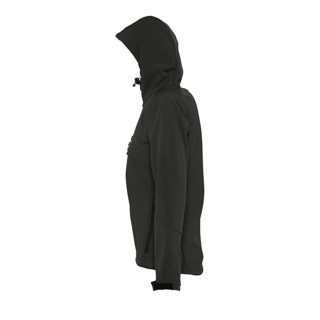 Black - Side - SOLS Womens-Ladies Replay Hooded Soft Shell Jacket