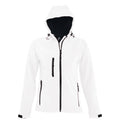 White - Front - SOLS Womens-Ladies Replay Hooded Soft Shell Jacket