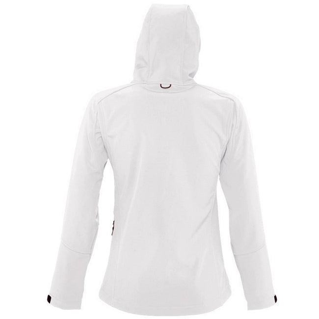 White - Side - SOLS Womens-Ladies Replay Hooded Soft Shell Jacket