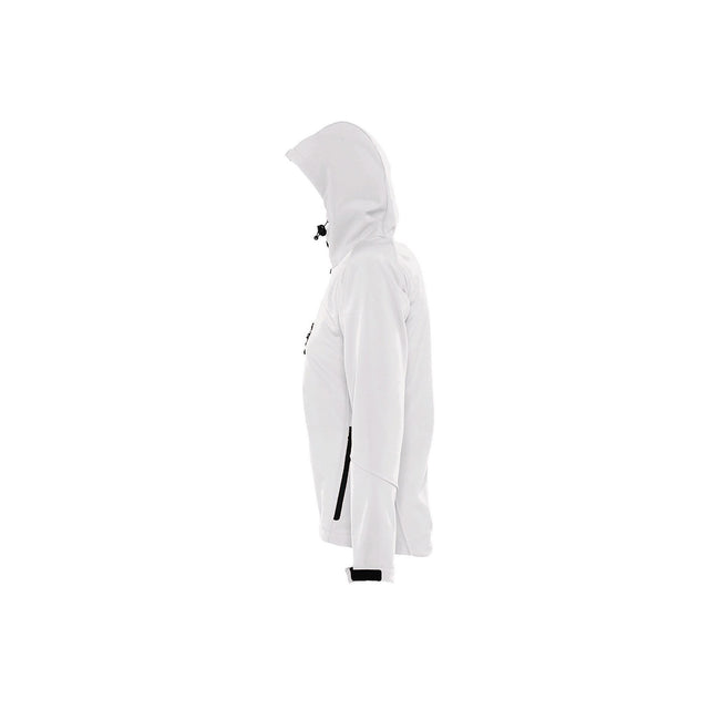 White - Lifestyle - SOLS Womens-Ladies Replay Hooded Soft Shell Jacket